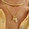 Jewelry Pendant Necklace Brass Geometric Quadrilateral With Diamond For Women