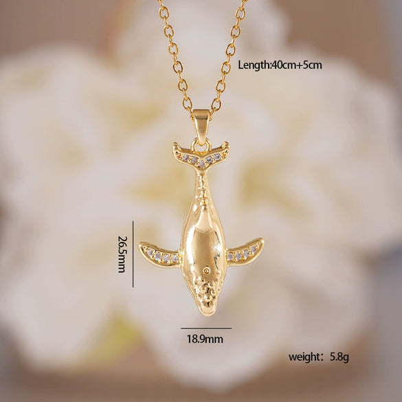 Jewelry Pendant Necklace Copper Animal Zodiac Real Gold Plated Light Luxury Style