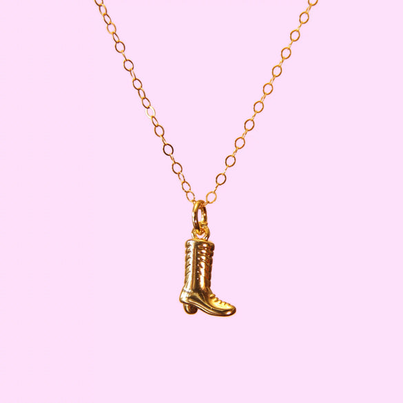Jewelry Pendant Necklace Denim Boots Cowboy Hat Retro Style Copper Titanium Steel Electroplated 18K Gold