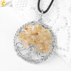 Jewelry Pendant Necklace Handmade Agate Colorful Stone Winding Wax Rope White Plated