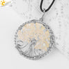 Jewelry Pendant Necklace Handmade Agate Colorful Stone Winding Wax Rope White Plated