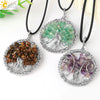 Jewelry Pendant Necklace Handmade Agate Colorful Stone Winding Wax Rope White Plated
