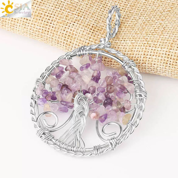 Jewelry Pendant Necklace Handmade Agate Colorful Stone Winding Wax Rope White Plated