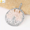 Jewelry Pendant Necklace Handmade Agate Colorful Stone Winding Wax Rope White Plated