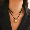 Jewelry Pendant Necklace Heart Shaped Copper Plastic Resin Flannel Electroplating