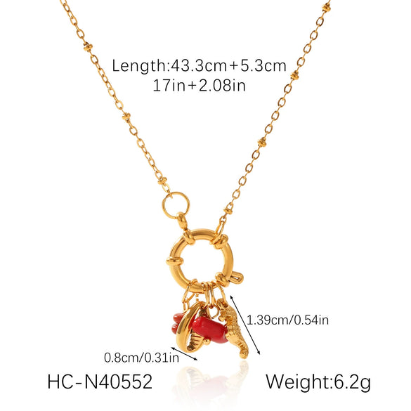 Jewelry Pendant Necklace Stainless Steel Titanium Steel Tassel Flower Bow Heart Animal Zodiac Geometric Electroplating