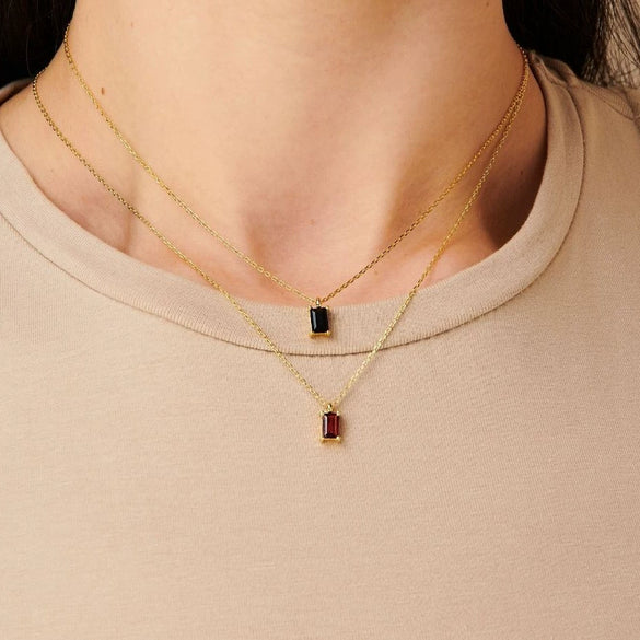 Jewelry Pendant Necklace Women Copper Zircon Geometric Plated 18K Real Gold Color Retaining