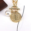 Jewelry Pendant Ring Necklace Copper Mixed Gemstone Inlay Geometric Round Electroplating Cuban Chain