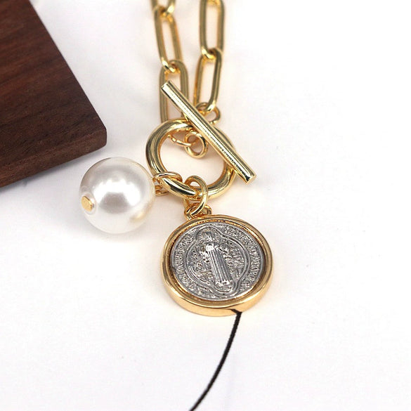 Jewelry Pendant Ring Necklace Copper Mixed Gemstone Inlay Geometric Round Electroplating Cuban Chain