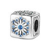 Jewelry Pendant 925 Silver White Copper Plated Love Winter Snow Flower Beads Charm For Diy Bracelet Necklace