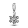 Jewelry Pendant 925 Silver White Copper Plated Love Winter Snow Flower Beads Charm For Diy Bracelet Necklace