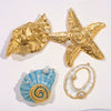 Jewelry Pendant Stainless Steel Conch Starfish Oval Electroplating
