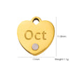 Jewelry Pendant Stainless Steel Heart Shaped Electroplated With Birthstone Pattern