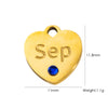 Jewelry Pendant Stainless Steel Heart Shaped Electroplated With Birthstone Pattern