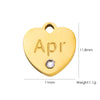 Jewelry Pendant Stainless Steel Heart Shaped Electroplated With Birthstone Pattern