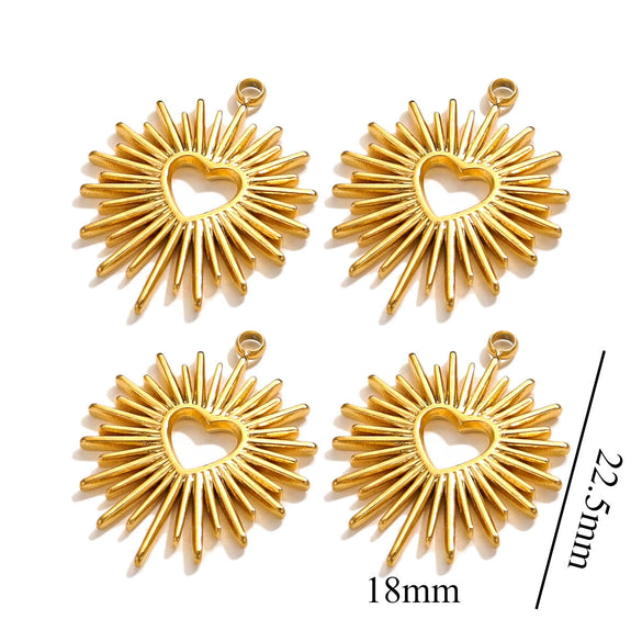 Jewelry Pendant Stainless Steel Heart Shaped 18K Electroplating Handmade Jewelry Accessories