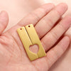 Jewelry Pendant Stainless Steel Hollow Half Heart Shape Smooth Geometric Electroplated For Couples