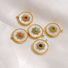 Jewelry Pendant Stainless Steel Inlaid Shell Natural Stone Retro Mang Star Round