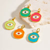 Jewelry Pendant Stainless Steel Irregular Round Dripping Oil Eye Accessories
