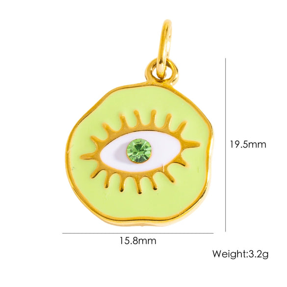 Jewelry Pendant Stainless Steel Irregular Round Dripping Oil Eye Accessories