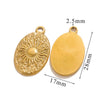 Jewelry Pendant Stainless Steel 18K Gold Plated Electroplating Craft Ellipse Handmade Diy Tarot Card