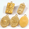 Jewelry Pendant Stainless Steel 18K Gold Plated Electroplating Craft Ellipse Handmade Diy Tarot Card
