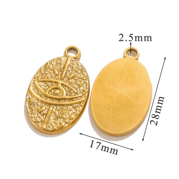 Jewelry Pendant Stainless Steel 18K Gold Plated Electroplating Craft Ellipse Handmade Diy Tarot Card