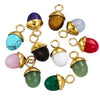 Jewelry Pendant Stainless Steel Natural Stone Oval Pine Cone Totem Handmade Electroplated