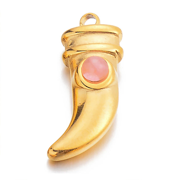 Jewelry Pendant Stainless Steel Natural Stone Spike Shape Electroplated