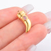 Jewelry Pendant Stainless Steel Natural Stone Spike Shape Electroplated
