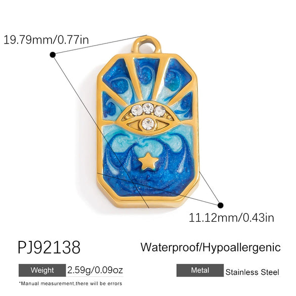 Jewelry Pendant Stainless Steel Oil Dripping Flower Devil's Eye Ocean Heart Electroplating