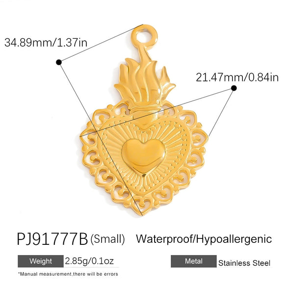 Jewelry Pendant Stainless Steel Oil Dripping Flower Devil's Eye Ocean Heart Electroplating