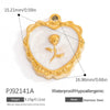 Jewelry Pendant Stainless Steel Oil Dripping Flower Devil's Eye Ocean Heart Electroplating