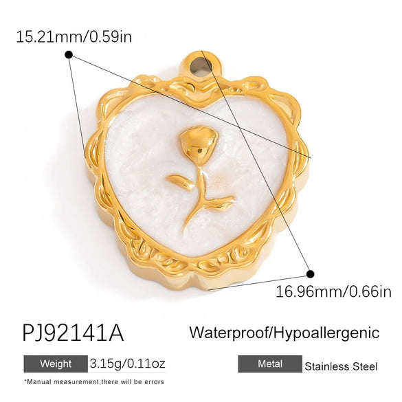 Jewelry Pendant Stainless Steel Oil Dripping Flower Devil's Eye Ocean Heart Electroplating