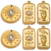 Jewelry Pendant Stainless Steel Tarot 3D Relief Fish Pattern Diamond Encrusted Electroplating