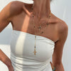 Jewelry 3Piece Set With Cross Frame Chain Necklace Copperclad Iron Copper Alloy Geometric Electroplating