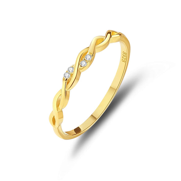 Jewelry Plain Ring Hemp Rope Ring Women's 925 Sterling Silver Geometric Electroplated Small Fresh Style