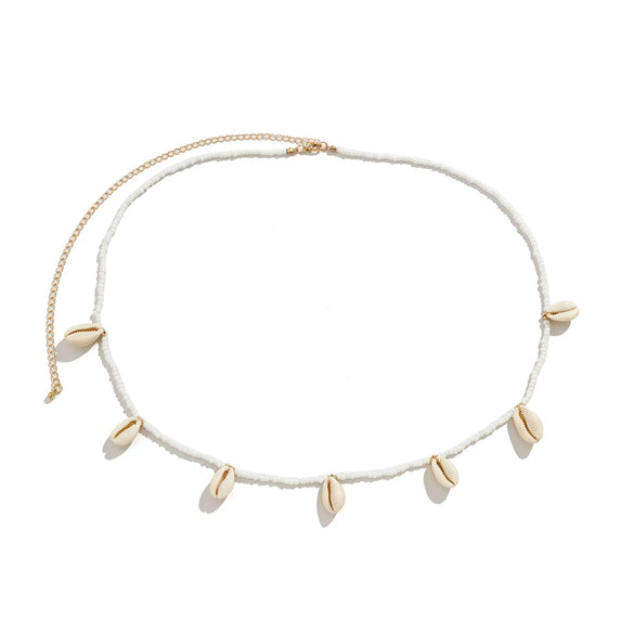 Jewelry Plastic Beaded Woven Body Chain Waist Chain With Shell Tassel For Women