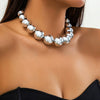 Jewelry Plastic Geometric Beaded Clavicle Chain For Women Electroplated