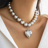 Jewelry Plastic Geometric Beads Punk Collar Clavicle Chain Necklace For Women Electroplated