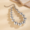 Jewelry Plastic Geometric Beads Punk Collar Clavicle Chain Necklace For Women Electroplated