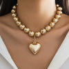 Jewelry Plastic Geometric Beads Punk Collar Clavicle Chain Necklace For Women Electroplated