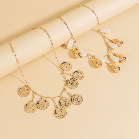 Jewelry Plastic Geometric Drop Shape Electroplating Pendant Necklace For Women