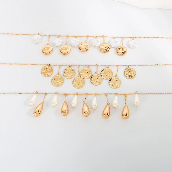 Jewelry Plastic Geometric Drop Shape Electroplating Pendant Necklace For Women