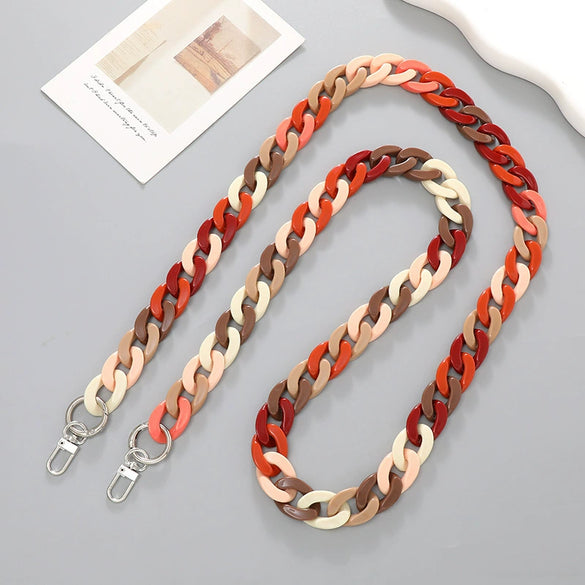 Jewelry Plastic Resin Acrylic Crossbody Chain Handmade Painted