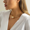 Jewelry Plastic Resin Geometric Ball Multilayer Chain Stacking Necklace Electroplating Punk Style For Women