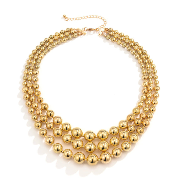 Jewelry Plastic Resin Geometric Beads Multilayer Woven Clavicle Chain