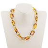 Jewelry Plastic Resin Geometric Box Chain Clavicle Necklace For Women Electroplated