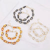 Jewelry Plastic Resin Geometric Box Chain Clavicle Necklace For Women Electroplated
