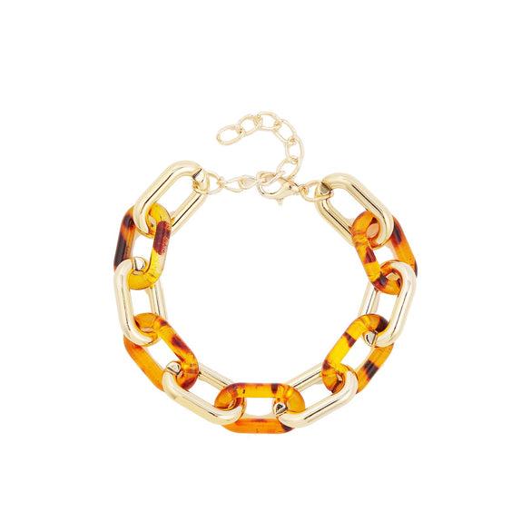 Jewelry Plastic Resin Geometric Box Chain Clavicle Necklace For Women Electroplated